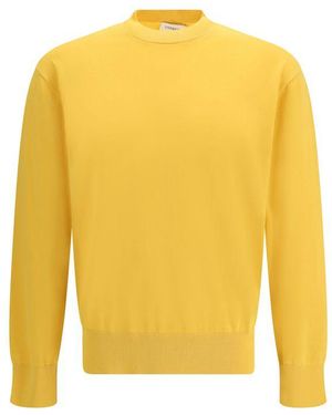 Laneus Bicolour Cotton Sweatshirt - Yellow