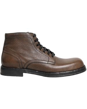 Dolce & Gabbana Brown Perugino Leather Men Ankle Boots Shoes