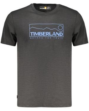 Timberland Black Cotton Men T - Gray