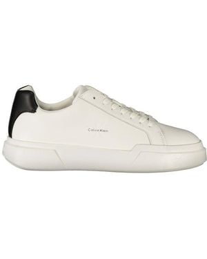 Calvin Klein White Leather Men's Trainer - Multicolour