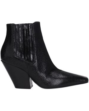 Casadei Black Leather Ankle