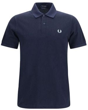 Fred Perry Blue Cotton Polo Shirt