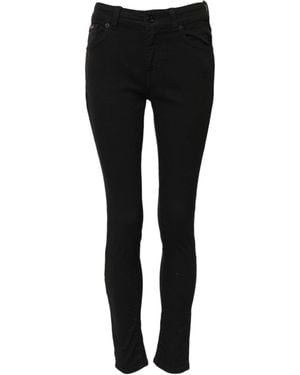 Dolce & Gabbana Black Cotton Skinny Mid Waist Denim Jeans