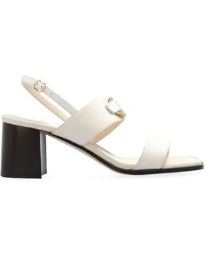 Ferragamo Lou Leather Sandals - White