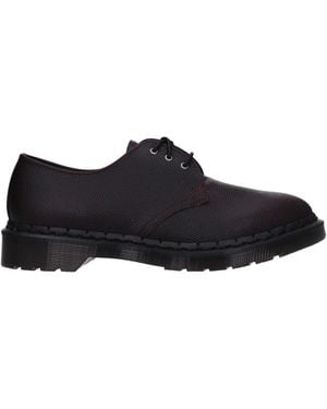 Dr. Martens Purple Leather Oxfords And Derby - Black