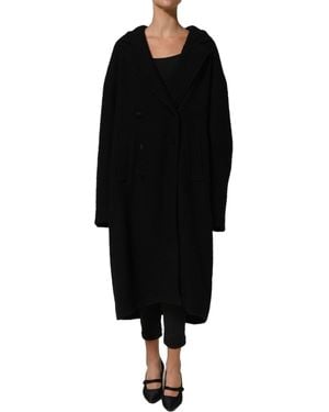 Dolce & Gabbana Black Double Breasted Men Trench Coat Jacket