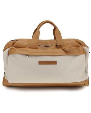 Brunello Cucinelli Beige Calf Leather Bos Taurus Luggage And Travel - Natural