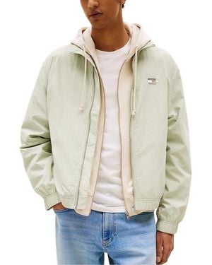 Tommy Hilfiger Bicolour Recycled Polyamide Bomber - Natural
