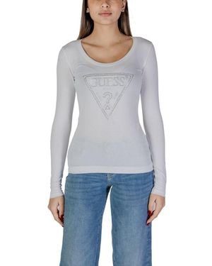 Guess White Cotton Tops & T - Blue