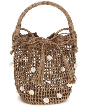 Alanui Brown Raffia Backet Bag