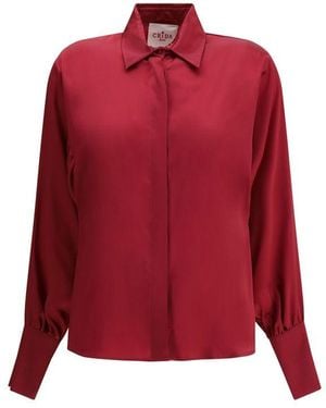 Crida Milano Feltre Silk Shirt - Red