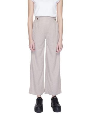 Jacqueline De Yong Grey Viscose Casual Trousers - Pink