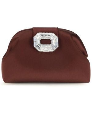 AMINA MUADDI Satin Shoulder Bag - Brown