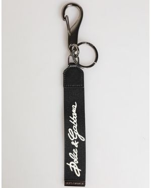 Dolce & Gabbana Polyester Dg Logo Keychain Keyring - White