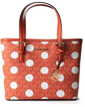 Michael Kors Orange Canvas Tote Bag - Red