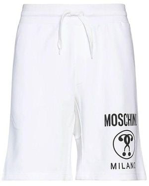 Moschino Cotton Logo Shorts - White