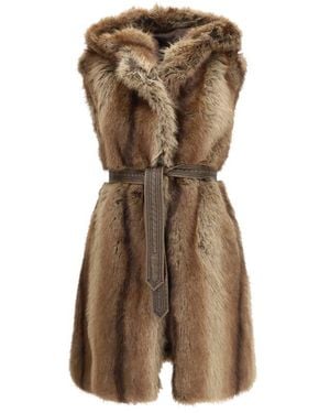 Pinko Polyester Sleeveless Jacket - Brown