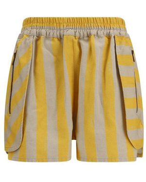 Fendi Bicolor Cotton Bermuda Shorts - Yellow