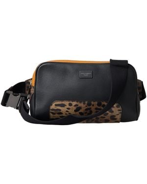 Dolce & Gabbana Exotic Leather Leopard Belt Bag - Black