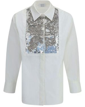 McQueen Crystal Embroidered Shirt - White