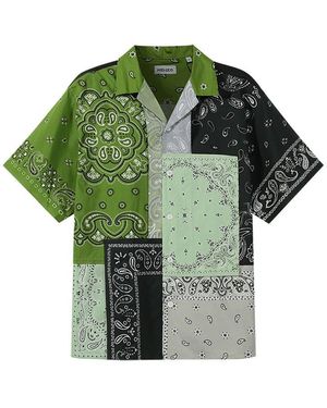 KENZO Patchwork Cotton Shirt - Green