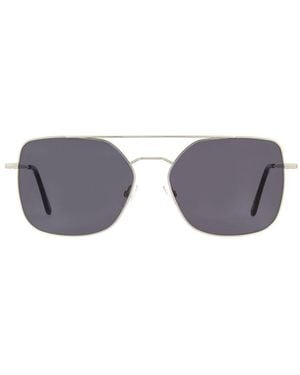 Andy Wolf Silver Metal Sunglasses - Grey
