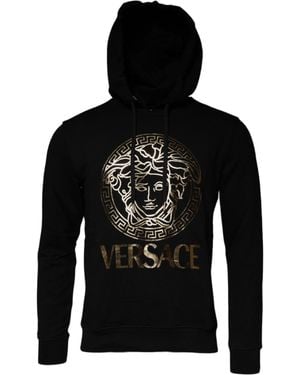 Versace Medusa Cotton Hoodie Pullover Sweatshirt Jumper Clothing - Black