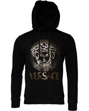 Versace Black Medusa Cotton Hoodie Pullover Sweatshirt Sweater