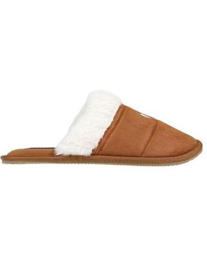 Ralph Lauren Brown Textile Slippers - Multicolour