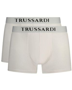 Trussardi Bianco Cotton Men Boxer Short - Grey