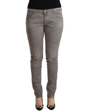 Acht Light Grey Washed Cotton Slim Fit Denim Jeans