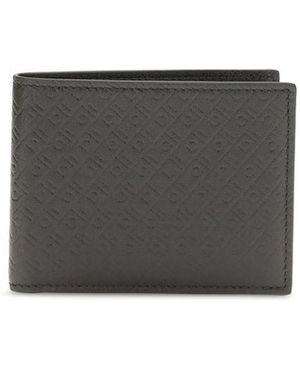 Ferragamo Black Calf Leather Bos Taurus Wallet - Grey