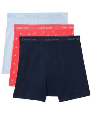 Calvin Klein Grey Cotton Boxers - Blue