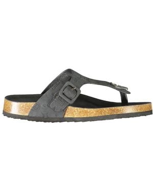 Laura Biagiotti Black Polyurethane 's Sandal - Brown
