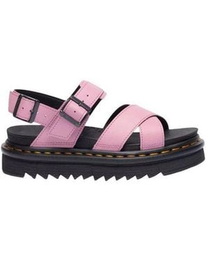 Dr. Martens Pink Leather Platform Sandals - Purple