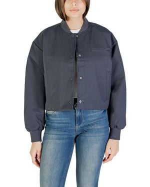 Calvin Klein Grey Recycled Polyester Bomber - Blue
