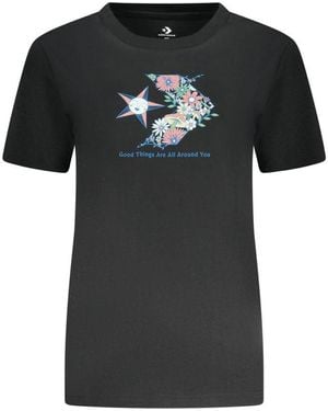 Converse Floral Star Tshirt - Black
