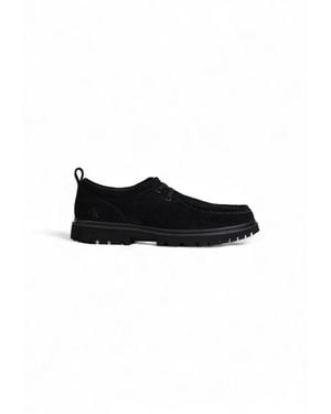 Calvin Klein Black Suede Leather Oxfords And Derbies