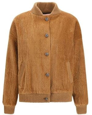 Kristina Ti Brown Cotton Bomber