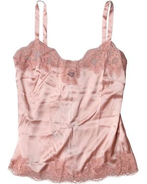 Dolce & Gabbana Light Pink Floral Lace Lingerie Top Underwear
