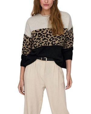 ONLY Bicolor Marabou Sweatshirt - Black