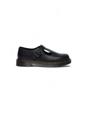 Dr. Martens Black Leather Platform Court Shoes