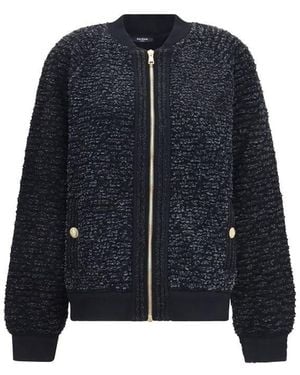 Balmain Black Viscose Bomber - Blue