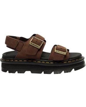 Dr. Martens Brown Leather Platform Sandals - Multicolor