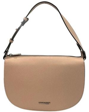 Twinset Pink Pu Shoulder Bag - Brown