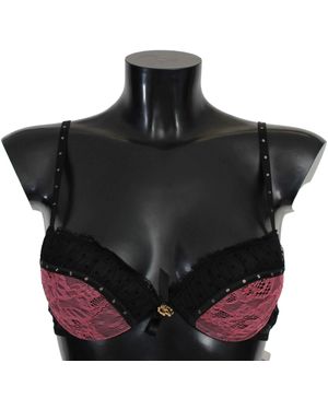Roberto Cavalli Elegant Lace Push-Up Bra - Black