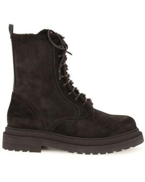 Brunello Cucinelli Black Calf Leather Bos Taurus Lace