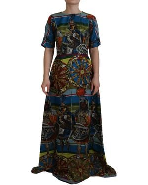 Dolce & Gabbana Sicilian Elegance Long Silk Dres - Black