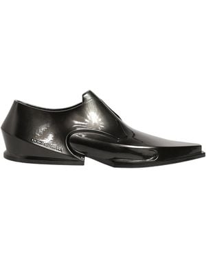 Dolce & Gabbana Dress Shiny Black Slip On Plastic Dress Shoes
