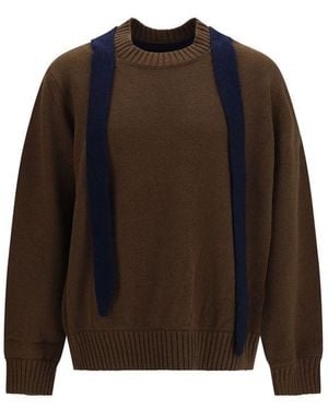 Sacai Brown Wool Oves Aries Sweatshirt